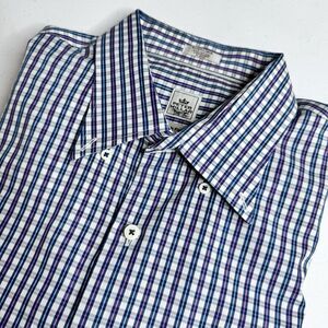 Peter Millar Mens Seaside Finish Long Sleeve Shirt Plaid Size XL Multicolor